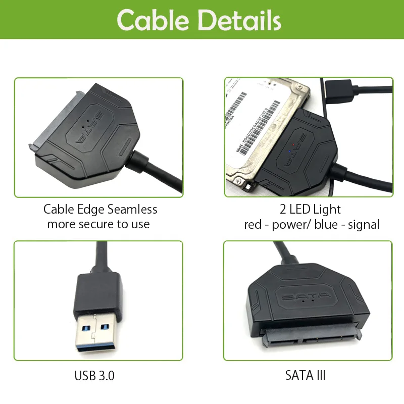 HOT USB 3.0 SATA Adapter Cable  (2)