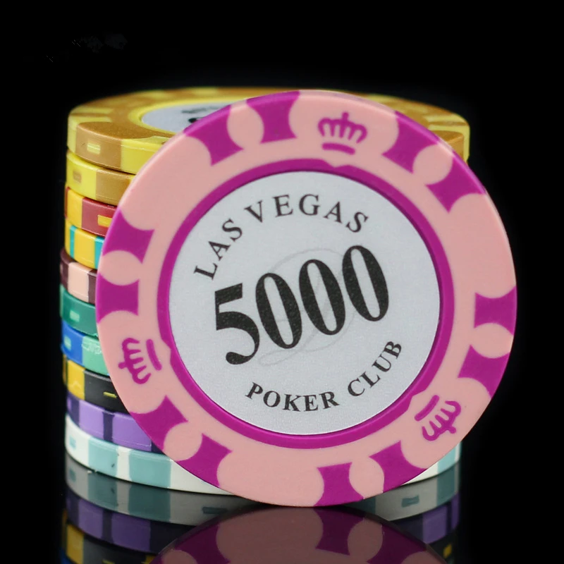 50 Purple Crown /& Dice 14g Clay Poker Chips New