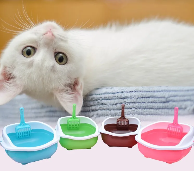 Cat litter bowl anti splash double layer semi closed sand shovel basin