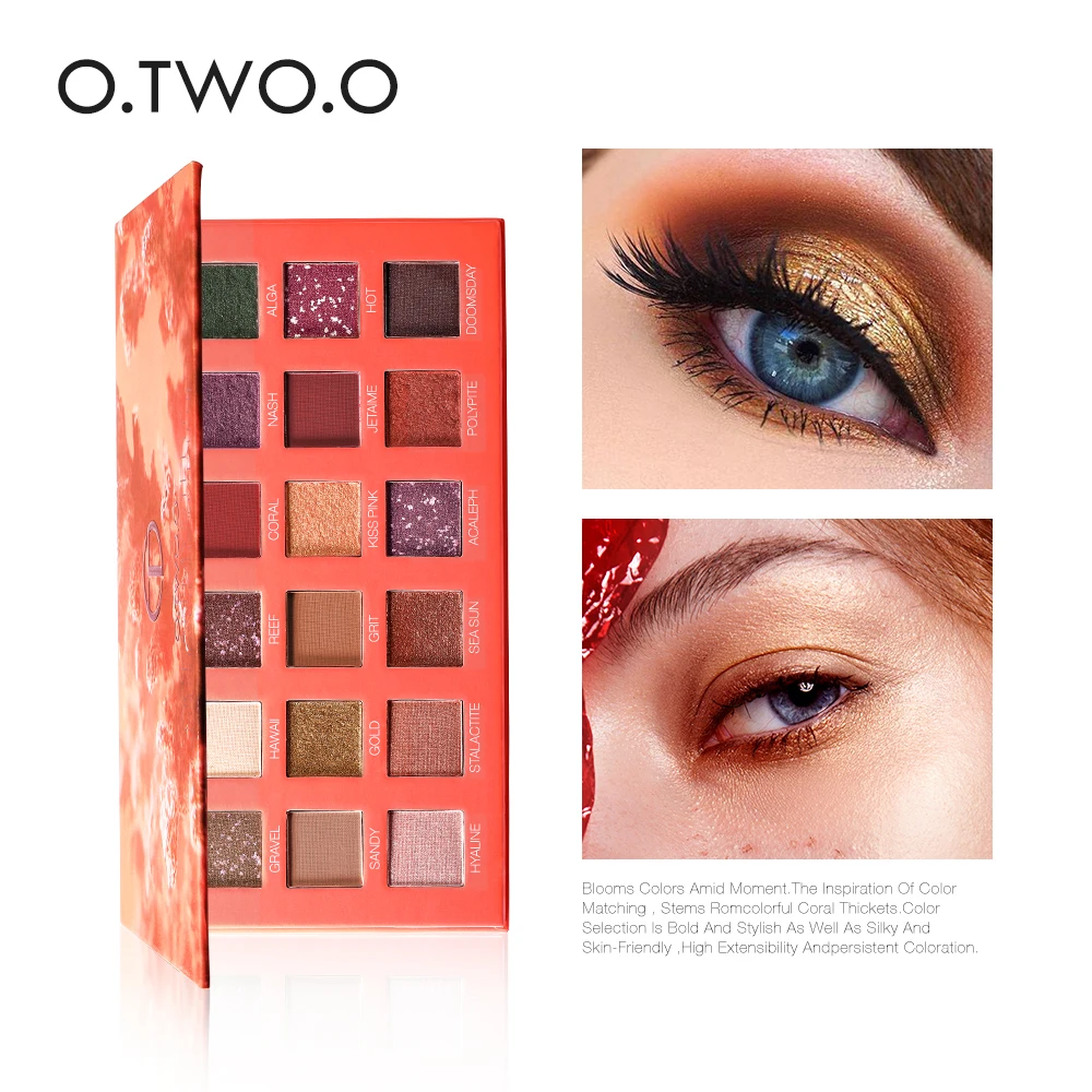 

O.TWO.O Eye Shadow Matte Shimmer Pigment Powder 18 Colors Long Lasting Makeup Brown Purple Eyeshadow Make Up Palette 9995