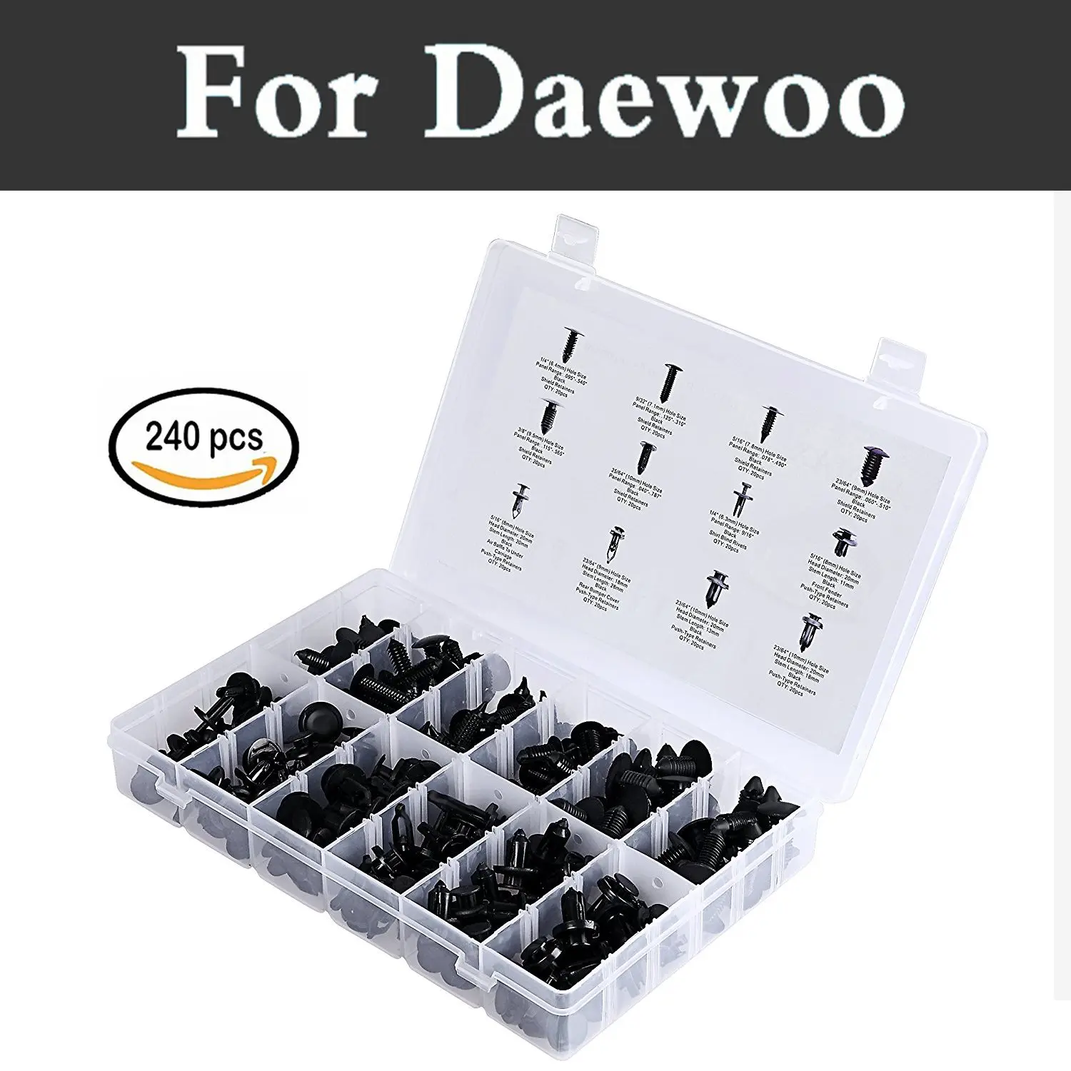 

240pcs Push Door Trim Panel Clips Sizes Free Fastener Remover Rivets For Daewoo Evanda G2x Gentra Kalos Lacetti Lanos Magnus