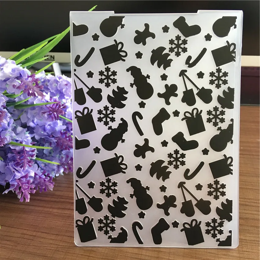  winter embossing folder set for paper card photo album Christmas greeting card snow snowflake snowm - 32903981383