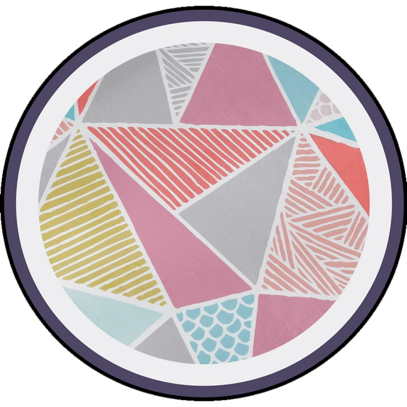 Просто Европа Геометрические полосы ромб решетки круглые коврики Super Soft Сгущает не скользит ковер для Гостиная/малыш/ детская комната