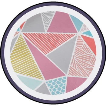 

Simple Europe Geometric Stripe Rhombus lattice Round Rugs Super Soft Thicken Non-slip Carpet for Living Room/Kid/Children Room