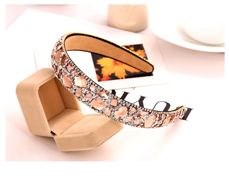 Tiaras de Strass para as Mulheres Acessórios para o Cabelo Jóias de Luxo Colorido de Cristal Hairbands Novos Coreano High End Bonito Cabelo 2020 9 Hairbands Tiaras de Strass Para As Mulheres