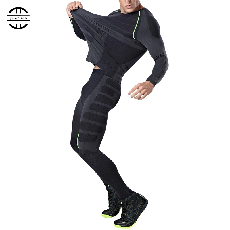 

New compression tights running set gym training wear fitness short sleeve men quick dry sports suit t-shirts pants 60196020