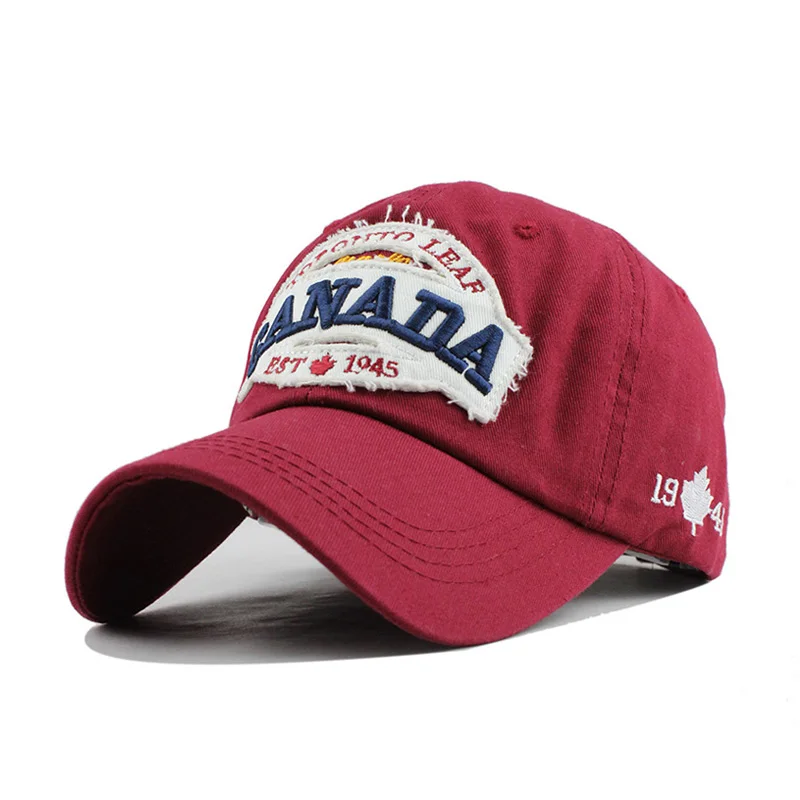 [FLB] бренд Канада письмо хлопок вышивка бейсбольные шапки снепбеки для мужчин wo мужская шапка для отдыха F228 - Цвет: F228 CANDA Red