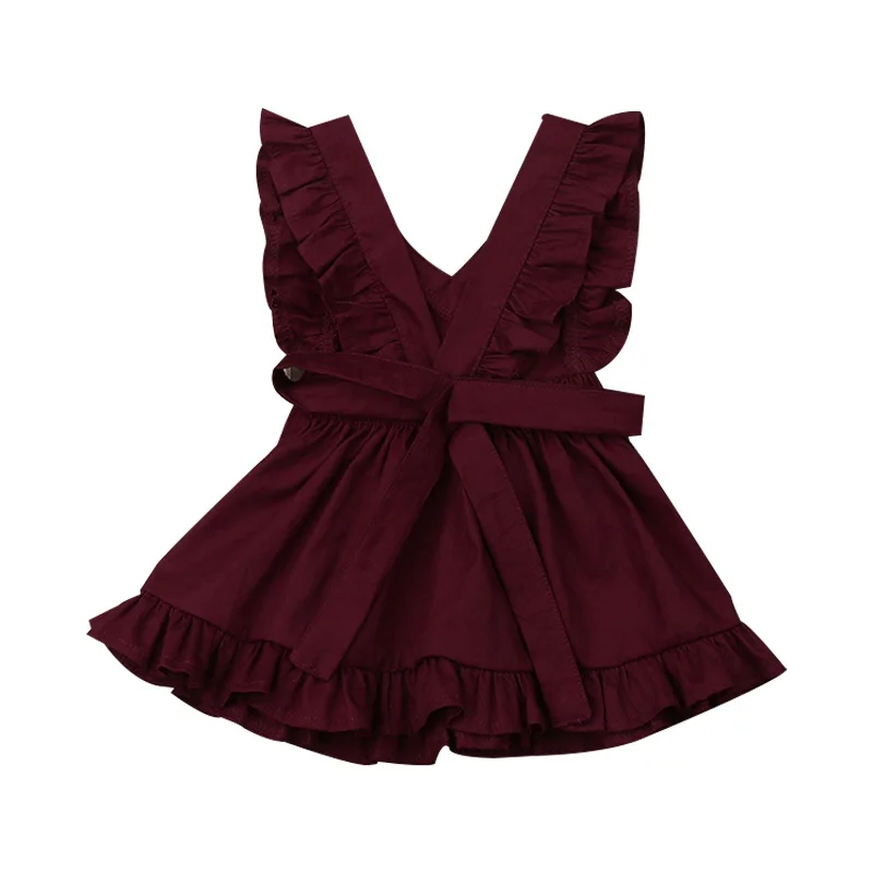 wine red baby dress