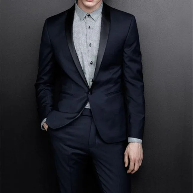 Mens-Navy-Blue-Slim-Fit-2-Piece-Suit-Mens-Shawl-Lapel-Business-Formal-Evening-Prom-Groom