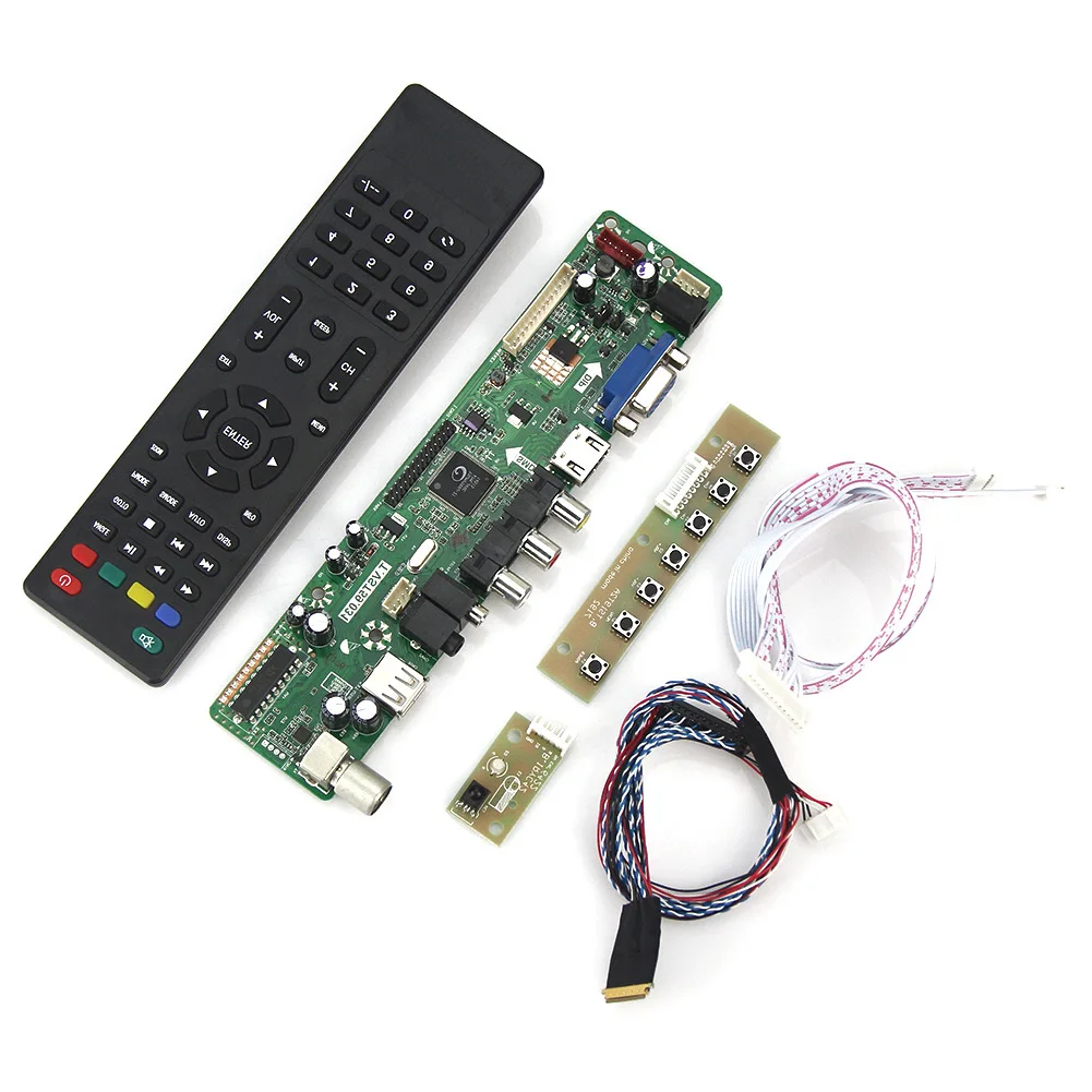 Placa de Driver de Controlador tv + Hdmi + Vga + Cvbs + Usb para Lp173wf1 tl b3 B173hw02 V.0 Lvds Laptop 1920×1080 Russa t. Vst59.03 Lcd – Led