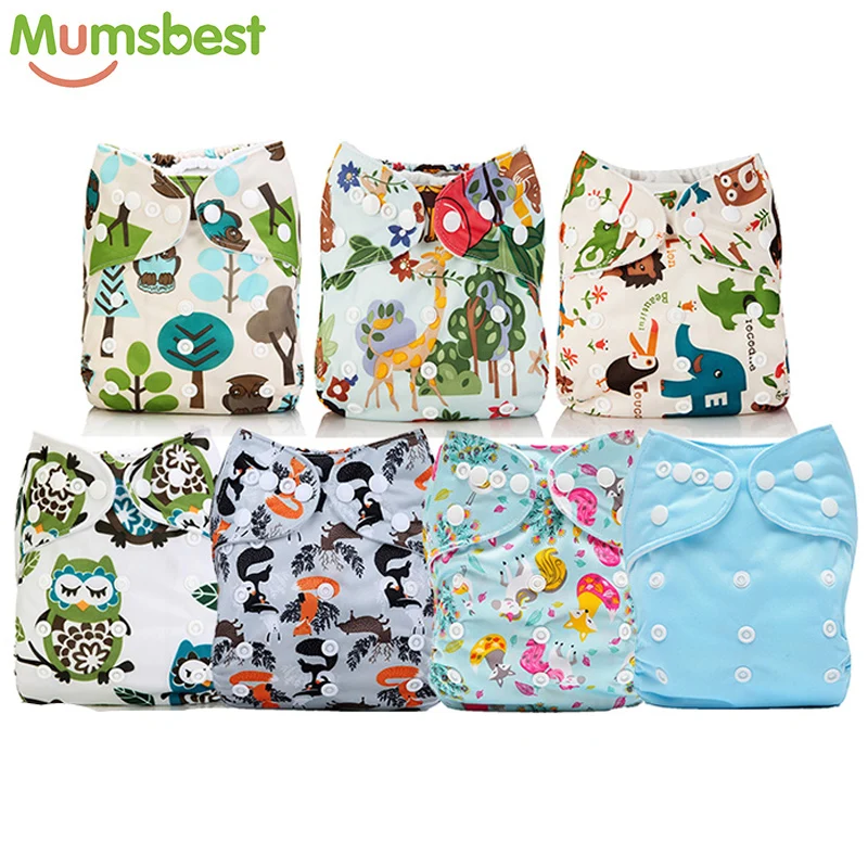 [Mumsbest] 7Pcs/Set Wholesale Diaper Unisex Cute Printed Baby Cloth