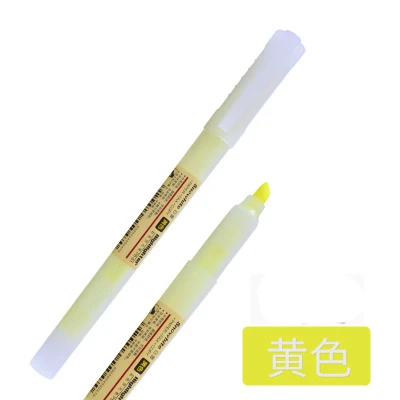 1pc soft pastel ended highlighter pen Fluorescent pen Marker pen Mild liner DIY School supplies Office Stationery kawaii - Цвет: yellow