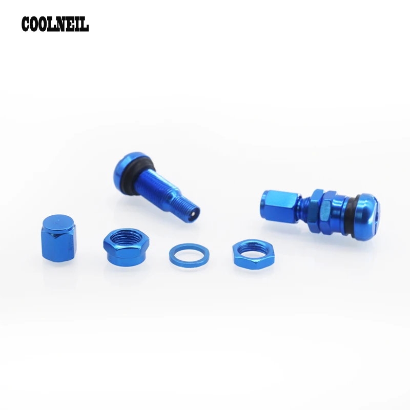 

4pcs Bolt-in Aluminum Car Tubeless Wheel Tire Air Valve Stems Cap Hex With Dust Caps Car inner tube valve