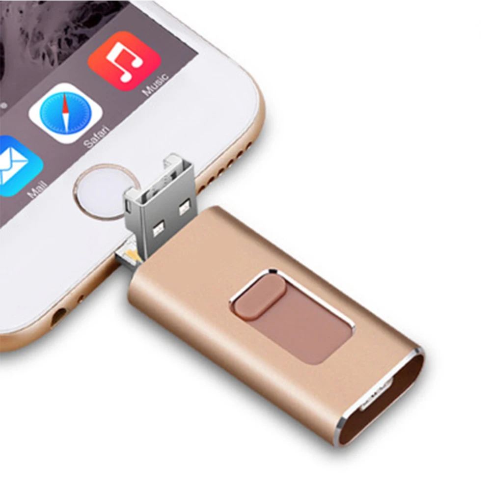 3 in 1 Flash Drive USB 3 0 OTG Lighting Android Type C External Memory Storage 4