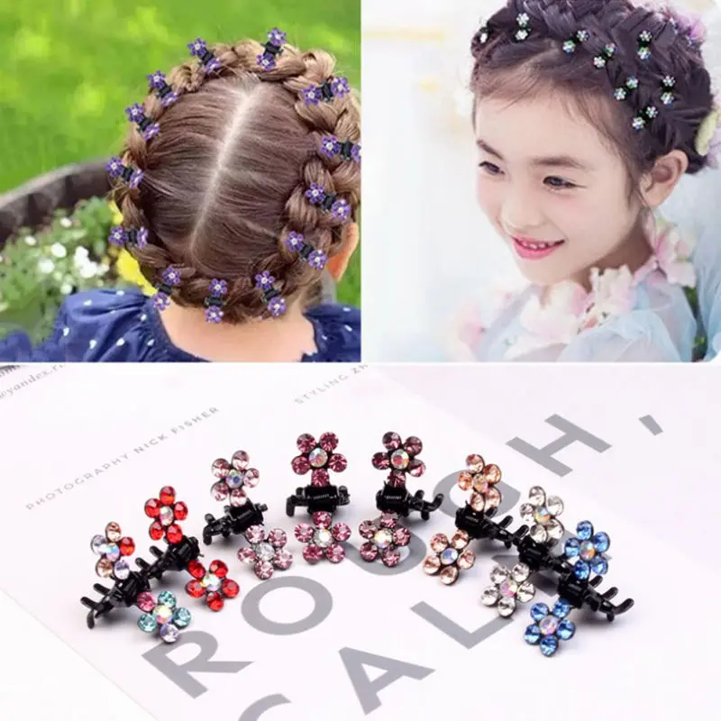 Rhinestone Flower Shape Mini Hair Claw Accessory Headdress For Women