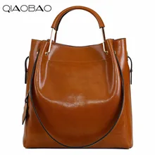 QIAOBAO Nuevo Zurriago de Moda Mensajero de Las Mujeres Bolsos Femeninos de Cuero Genuino Cross Body Bag Casual Mujer Bolsas de Compras