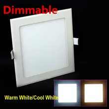 Dimmable LED DowDimmable led downlight square panel light 3w 4w 6w 9w 12w 15w 25w ceiling recessed lamp warm cold white plafond