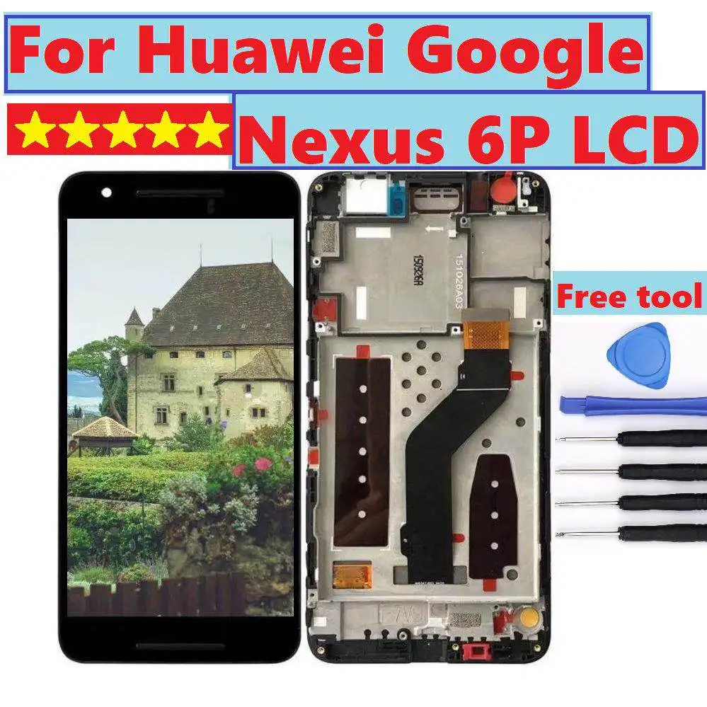 

For Huawei Google Nexus 6P Lcd screen display+Touch digitizer with frame 5.7 inch for Google Nexus 6P display replacement