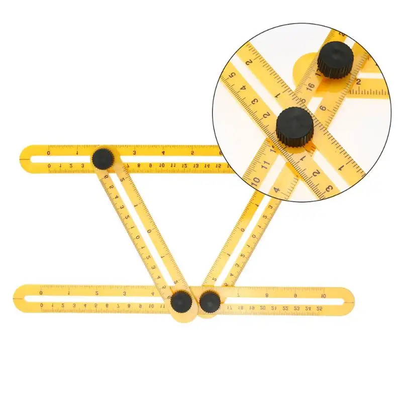 

Multi-Angle Ruler Template Tool Angle Measures All Angles Forms for Handymen Builders Craftsmen Foldable Ruler