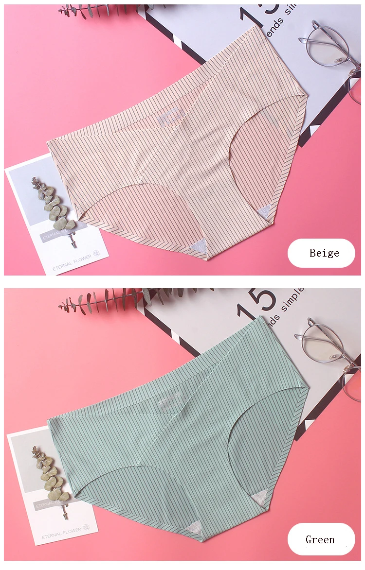 Women's Sexy Seamless Panties Ice Silk Big Size Briefs Triangle Underwear Intimates Pregnant Women Underwear Lingerie  (20)