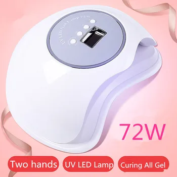 

72W High Power UV LED Lamp Nail Dryer Fast Drying Gel Nail Polish Manicure Machine Auto Sensing Dual Hand Nail Art Tools