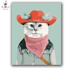 Американский фильм анимационный персонаж западный ковбой кот Милый wombat diy цифровая картина маслом по номеру раскрашивания с