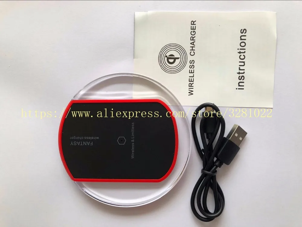50 шт./лот Qi Беспроводной Зарядное устройство для зарядки iPhone X 8 плюс 5 Вт для samsung Galaxy S8 S9 S7 TransparentUSB беспроводной зарядки