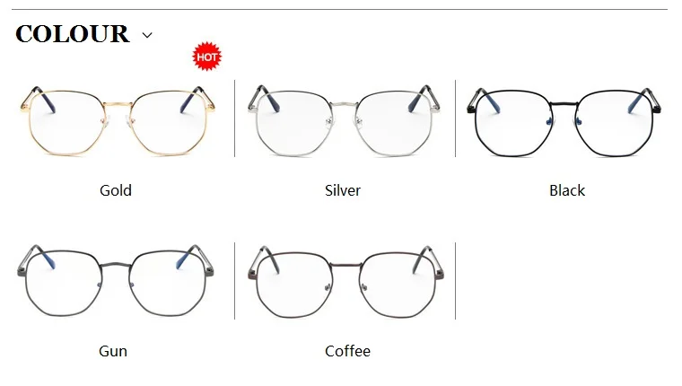 Шестиугольник серебро очки прозрачные, оправа для мужчин 2019 Ретро близорукость оптический поддельные глаз очки рамки женщин
