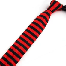 Для мужчин красные галстуки в полоску Классический тонкий трикотажный галстук жениха облегающие Вязаные Галстуки Для Свадебное торжество деловая встреча галстук-бабочка ZZLD132