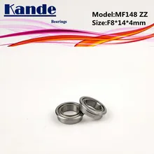 Kande подшипники 10 шт. MF148ZZ MF148Z MF148 ZZ MF148 Миниатюрный фланцевый подшипник F8x14x4mm