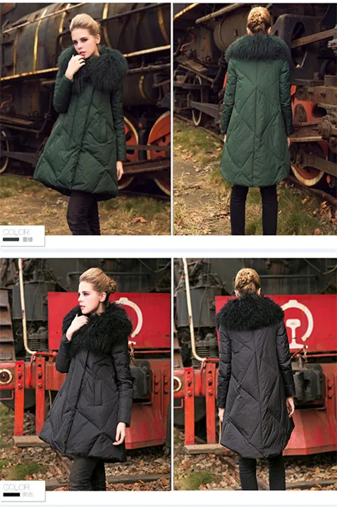 Women Winter Long Jacket Loose Plus Size 4XL Padded Parka Korean A Style Winter Coats Women Fur Collar Thick Cotton Jackets AS017 (1)