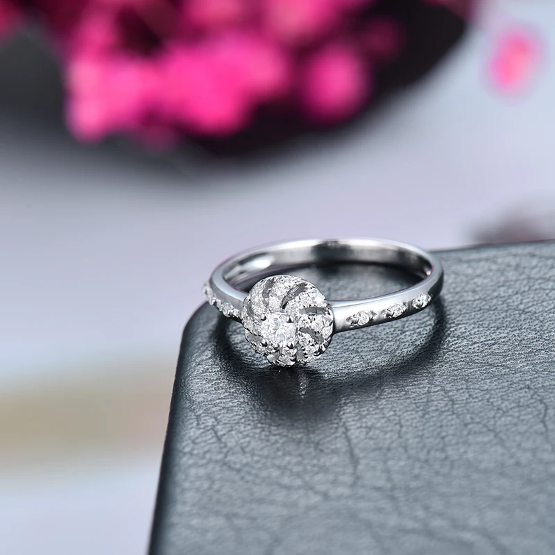 Обручальные кольца с бриллиантами LANMI solцить из белого золота 18K/AU750 для женщин