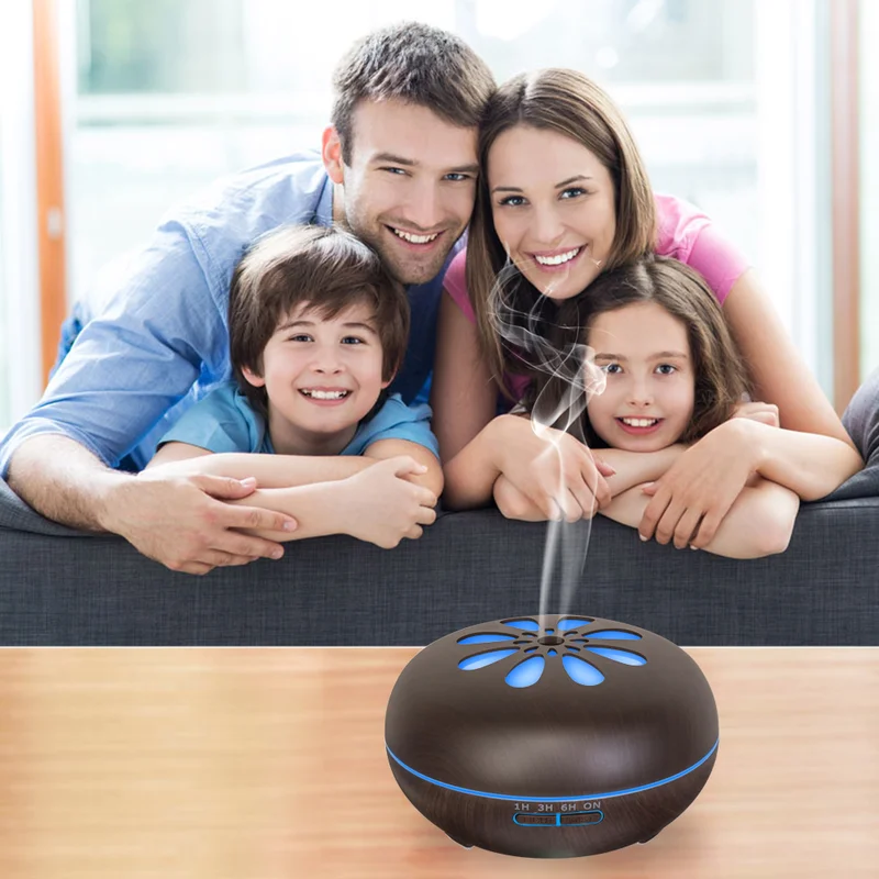 

550ml Aroma Essential Oil Diffuser Sun Flower Remote Control Air Ultrasonic Humidifier With 7 Color Night Lights For Home Office