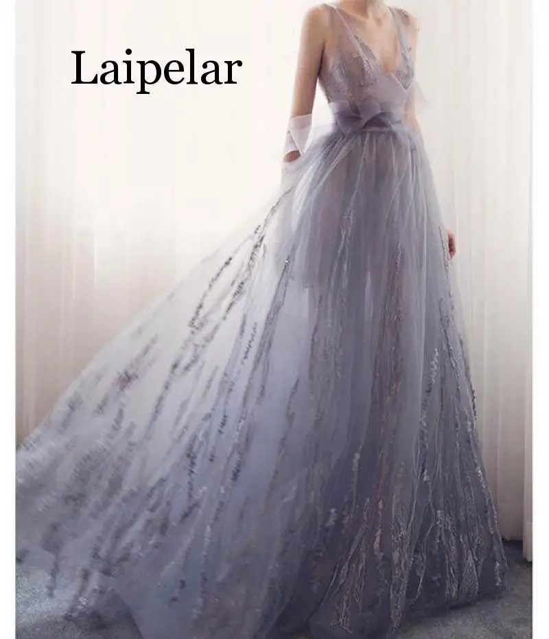 

Laipelar Off-the-shoulder sexy dress women's elegant dress 2019 spring and summer casual dress women's V-neck dress