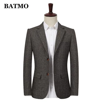 

BATMO 2019 new arrival spring high quality casual slim blazer men,men's slim jackets ,plus-size QHX905