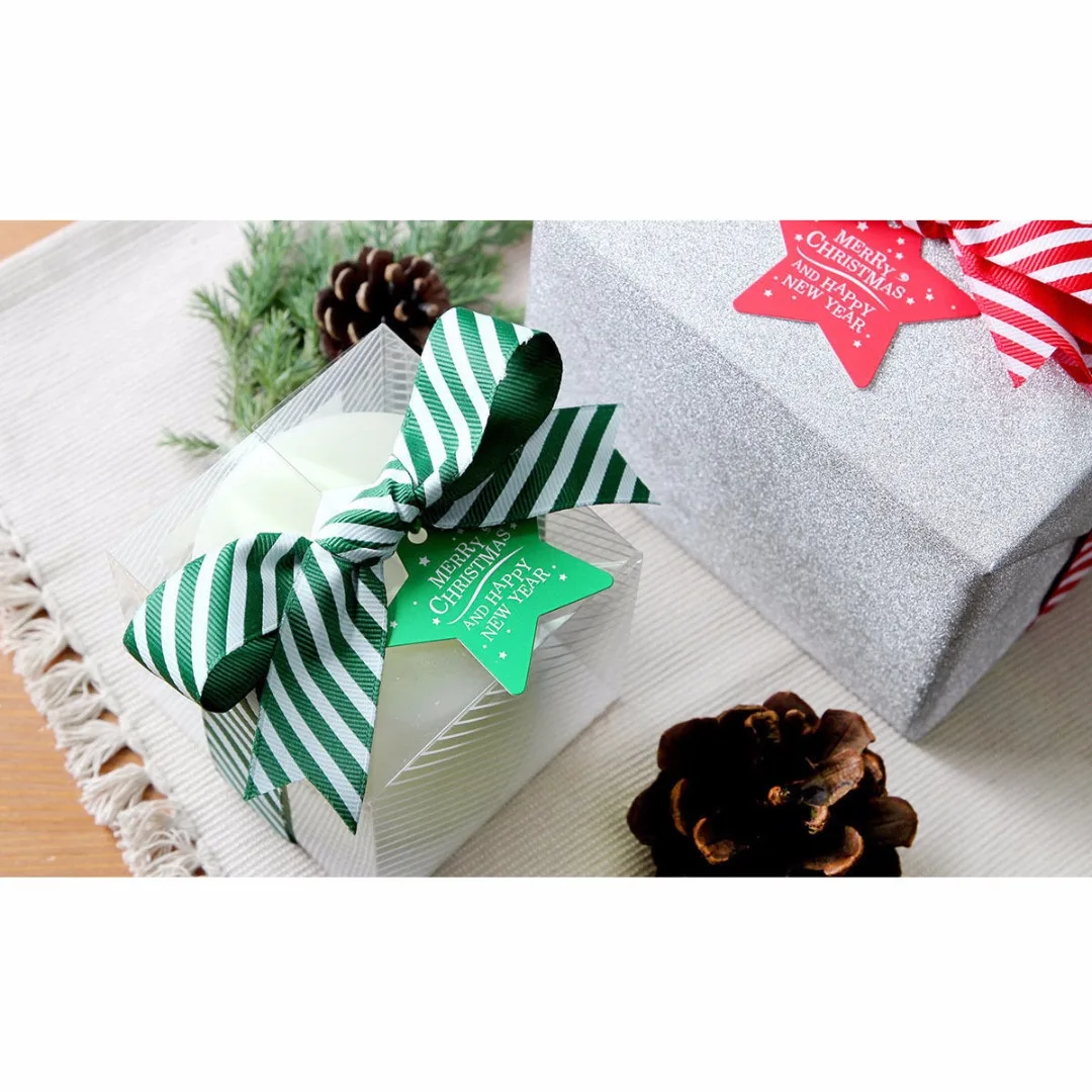 2018 New 25/50/100PCS Christmas Paper Gift Wrap Tags Label Xmas Decorative Bake Pack DIY