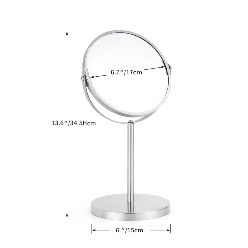 7 Inch 3X Magnification Makeup Mirror Dual Side Round Shape Circular Rotating Desk Stand Mirror Make Up Cosmetic Mirrors Tools