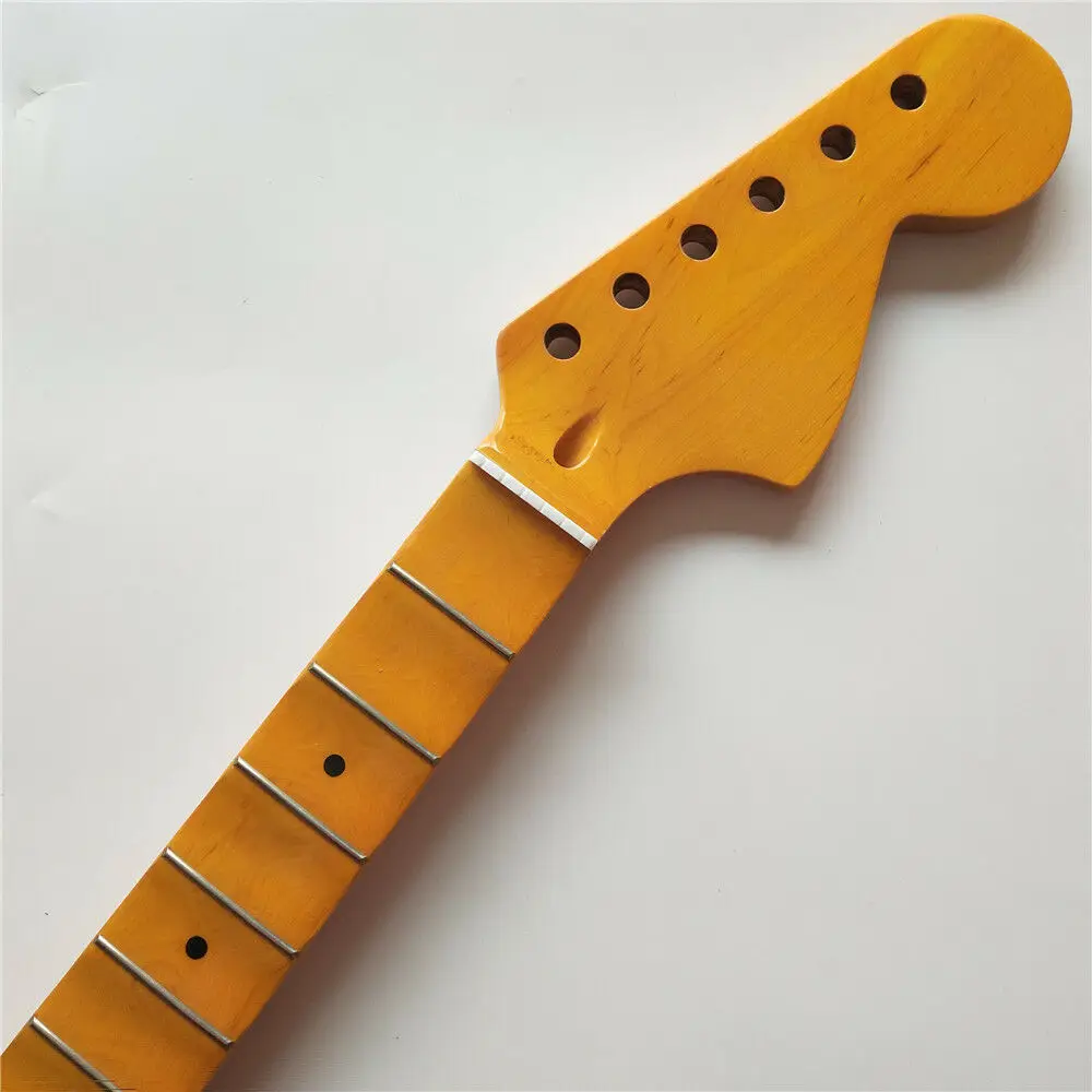 New Full scalloped Guitar Neck Replacement 24 Fret Maple ST style big headstock | Спорт и развлечения