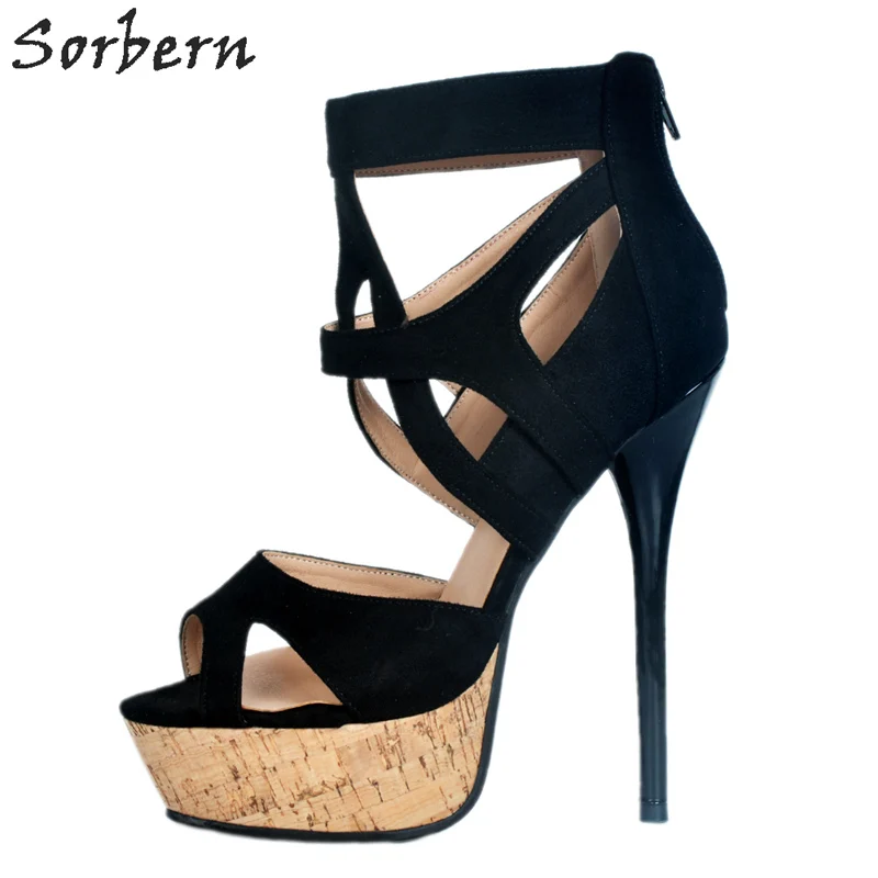 

Sorbern Sexy Womens Shoes Summer Diy Colors Women High Heels Sandals 2018 Womens Shoes Large Sizes 15Cm Heels Platform Shoes