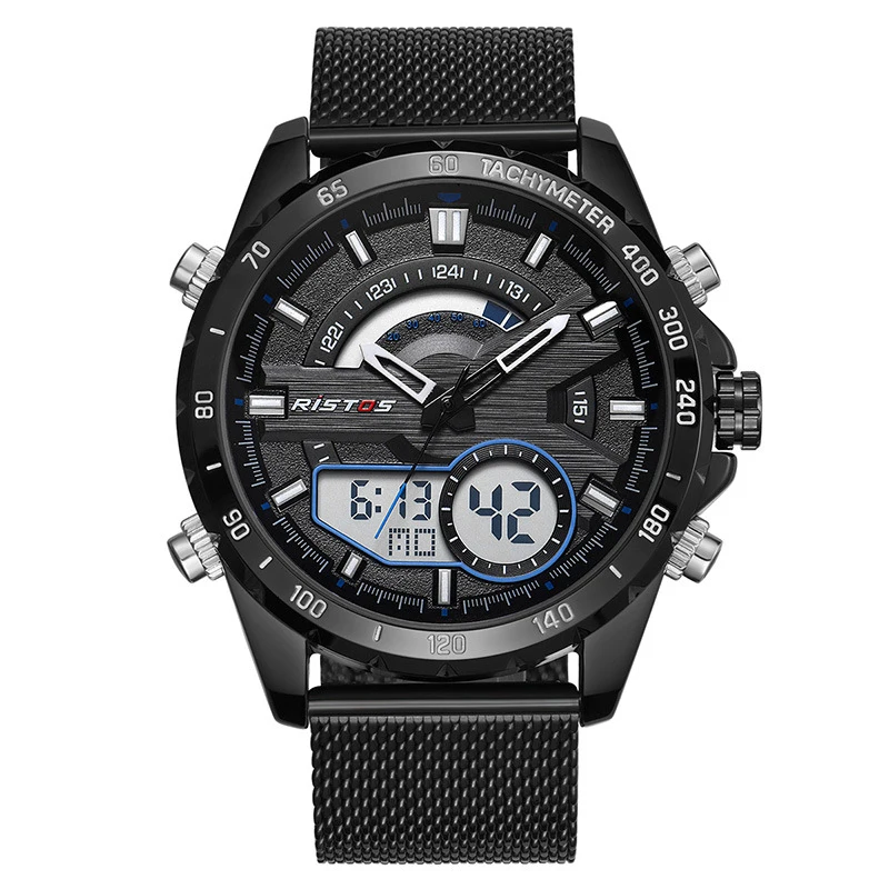 

Leisure LED personality dial men's watch calendar stainless steel quartz watch