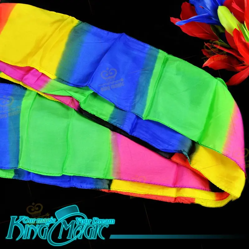 

Rainbow Long Silk 5 Meters Free Shipping King Magic Tricks Props Toys Email Video To You