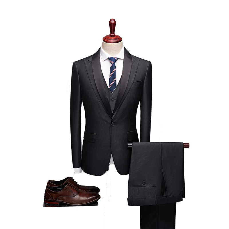 Fashion Black High quality Mens Wedding suits Formal suits 3 Pieces Wedding Groom Tuxedos Prom Slim Fit suits Fashion Black High quality Mens Wedding suits Formal suits 3 Pieces Wedding Groom Tuxedos Prom Slim Fit suits