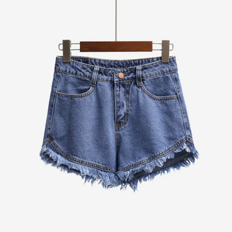 

Summer Streetwear Women's Fringe Cotton Shorts Jeans Fashion High Waist Shorts