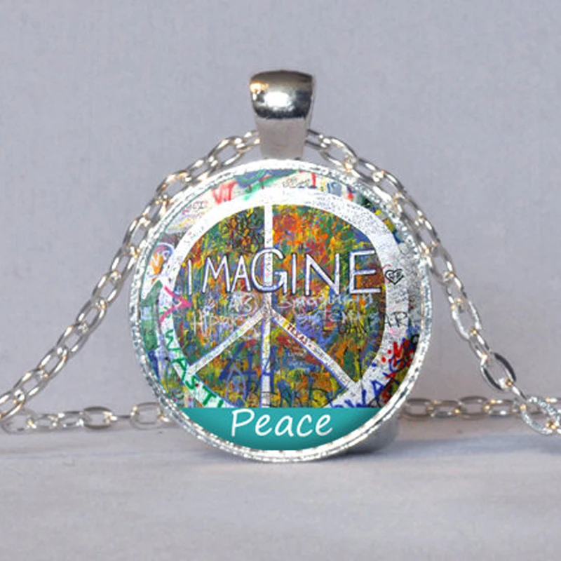 

JOHN LENNNON Pendant Lennon Wall Jewelry Imagine Peace Jewellry John Lennon Art Rainbow Colors