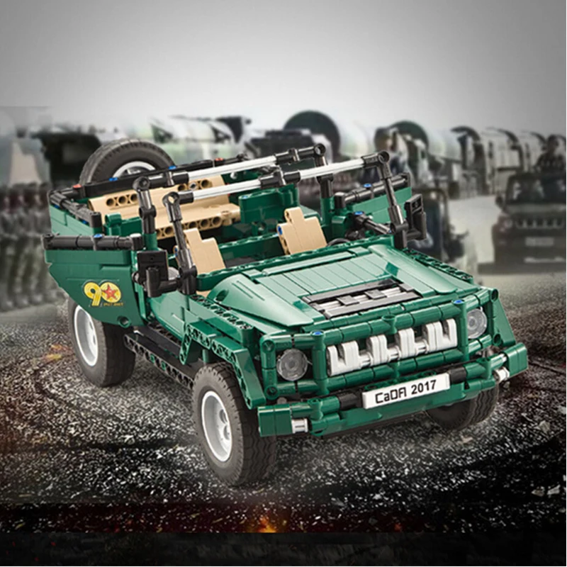 

Blocks Toy Rc Remote Control Car Jeep Truck Car Military Parade Building Bricks Technic Series Compatible Weapon Assembling