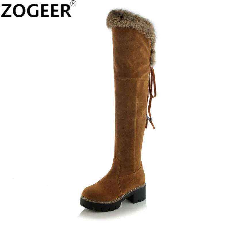 

Hot Women Boots 2017 Autumn Winter Ladies Suede Fashion Medium Heels Women Shoes Knee High Boots Brand Design Warm Snow Boots