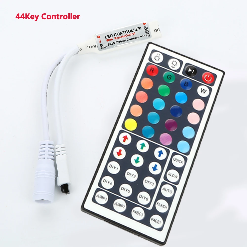 5 м 12 В SMD2835 Светодиодная лента 60 светодиодный s/m RGB с 44 клавишами контроллера и адаптером для штепсельной вилки ЕС гибкий светодиодный водонепроницаемый светодиодный Скотч для украшения