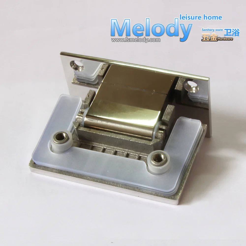 H90 Frameless Shower Door screen 10 years Warranty Wall to Glass Offset Square Geneva Cutout Glass Hinge-Polished Chrome