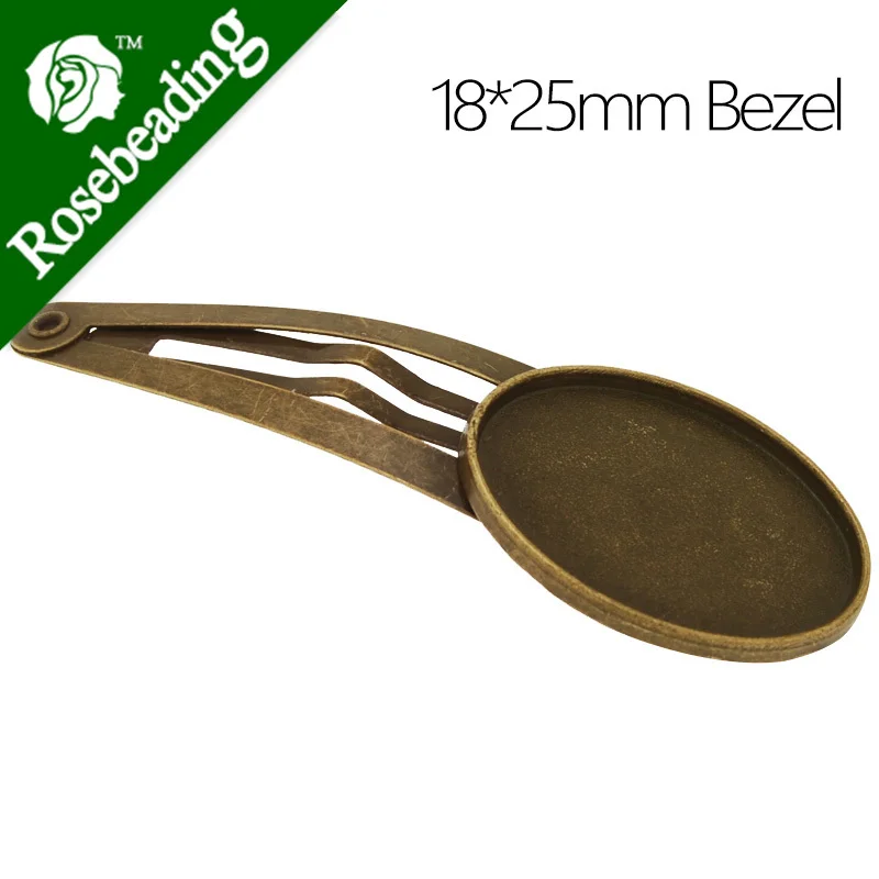 

Bobbby pin with antique bronze plated 18x25mm oval bezel,length 59mm,sold 20pcs /lot-C4763