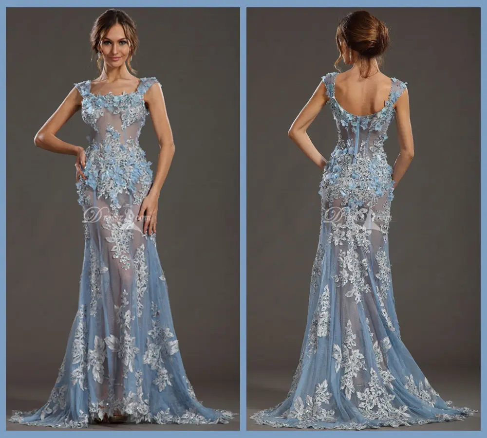 Top Quality Real Photos Square Beaded Y Lace See Through Prom Top Quality Real Photos Square Beaded Y Lace See Through Prom Dresses Zuhair Murad Long Evening Gown With Flowers In From Weddings Events